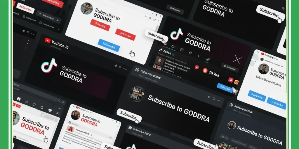 A dynamic array of growing client social media profiles, illustrating increased engagement and results delivered by GODDRA's managed social media services.