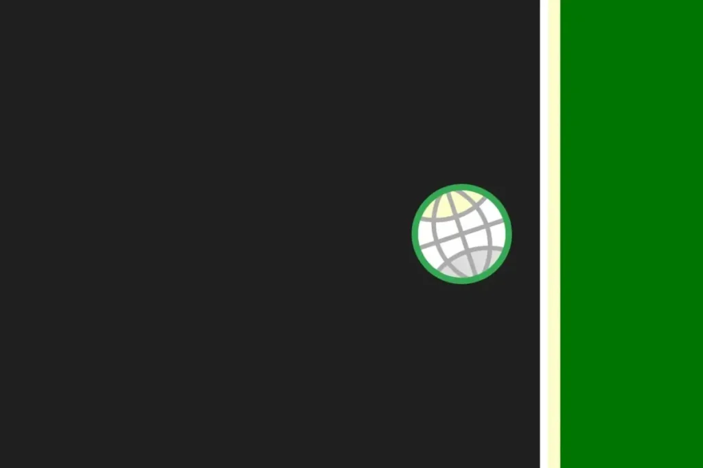 GODDRA official background slider graphic: minimalist image with stylised globe icon. Green and yellow on a black background.