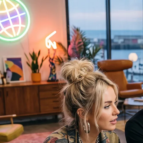 Influencer discussing brand partnership strategy with a GODDRA marketing consultant.